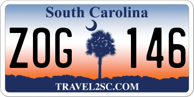 SC license plate ZOG146