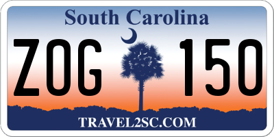 SC license plate ZOG150