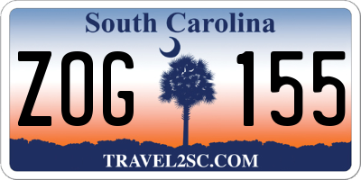 SC license plate ZOG155