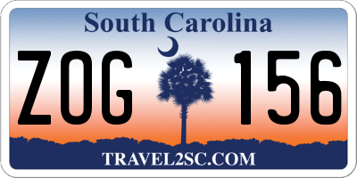 SC license plate ZOG156