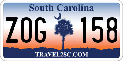 SC license plate ZOG158