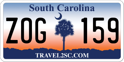 SC license plate ZOG159