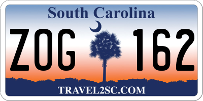 SC license plate ZOG162