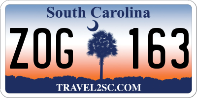 SC license plate ZOG163