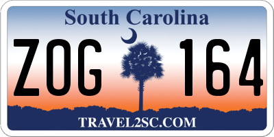 SC license plate ZOG164