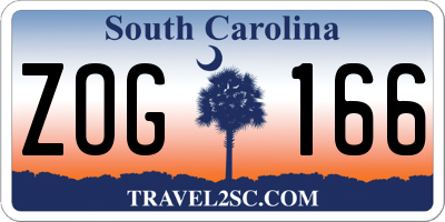 SC license plate ZOG166
