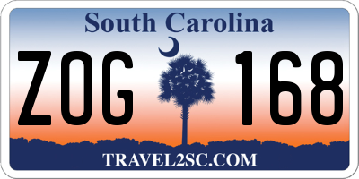 SC license plate ZOG168