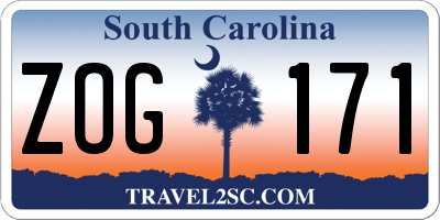 SC license plate ZOG171