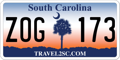 SC license plate ZOG173