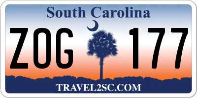 SC license plate ZOG177