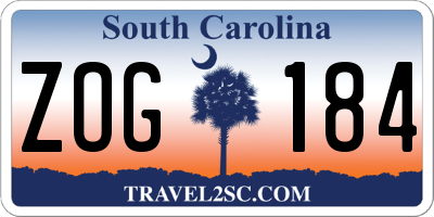 SC license plate ZOG184