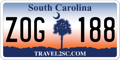 SC license plate ZOG188