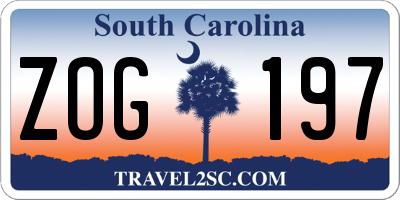 SC license plate ZOG197