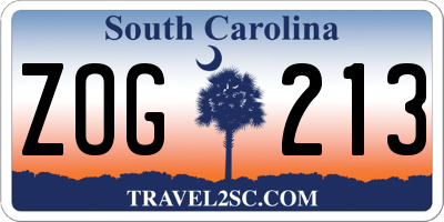 SC license plate ZOG213