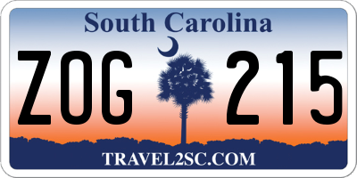 SC license plate ZOG215