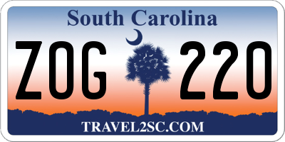 SC license plate ZOG220