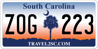 SC license plate ZOG223