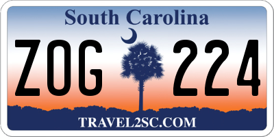 SC license plate ZOG224