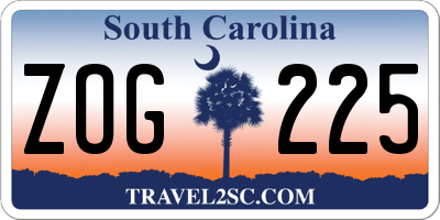 SC license plate ZOG225