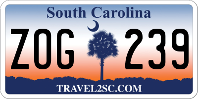 SC license plate ZOG239