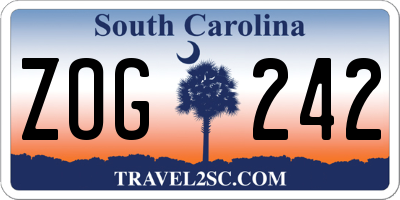 SC license plate ZOG242