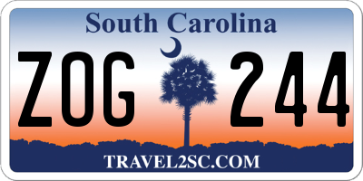 SC license plate ZOG244
