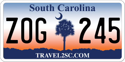 SC license plate ZOG245