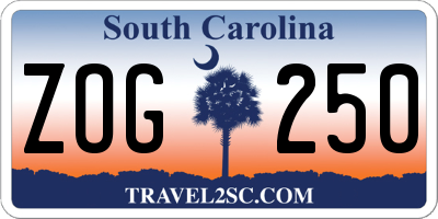SC license plate ZOG250