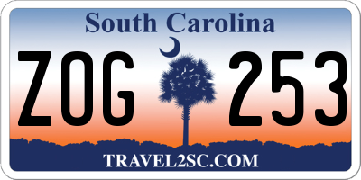 SC license plate ZOG253