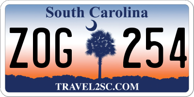 SC license plate ZOG254
