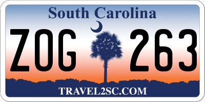 SC license plate ZOG263