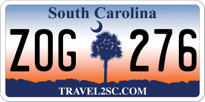 SC license plate ZOG276