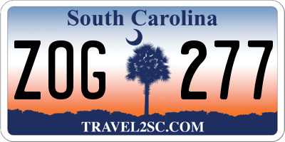 SC license plate ZOG277