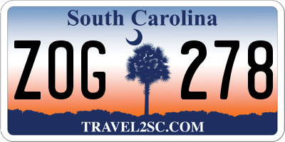 SC license plate ZOG278
