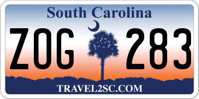 SC license plate ZOG283