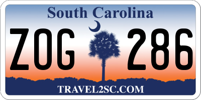 SC license plate ZOG286