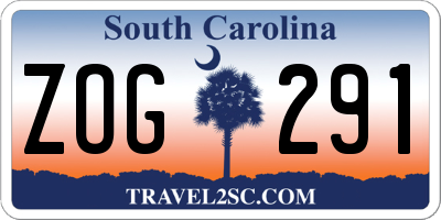 SC license plate ZOG291