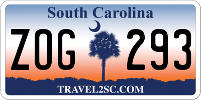 SC license plate ZOG293