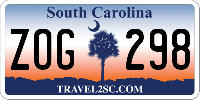 SC license plate ZOG298