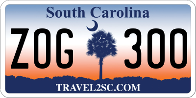 SC license plate ZOG300