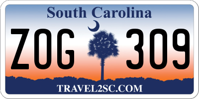 SC license plate ZOG309
