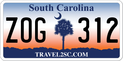 SC license plate ZOG312