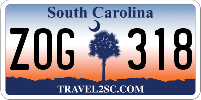 SC license plate ZOG318