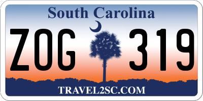 SC license plate ZOG319