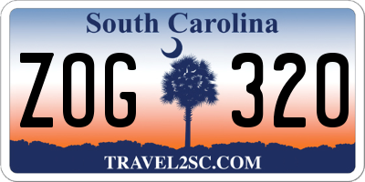 SC license plate ZOG320