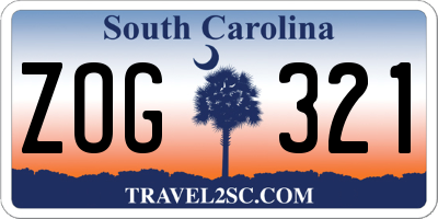 SC license plate ZOG321
