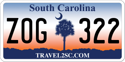 SC license plate ZOG322