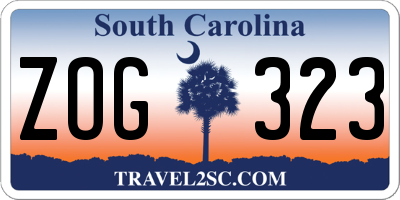 SC license plate ZOG323