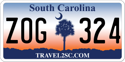 SC license plate ZOG324