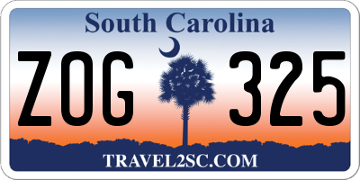 SC license plate ZOG325